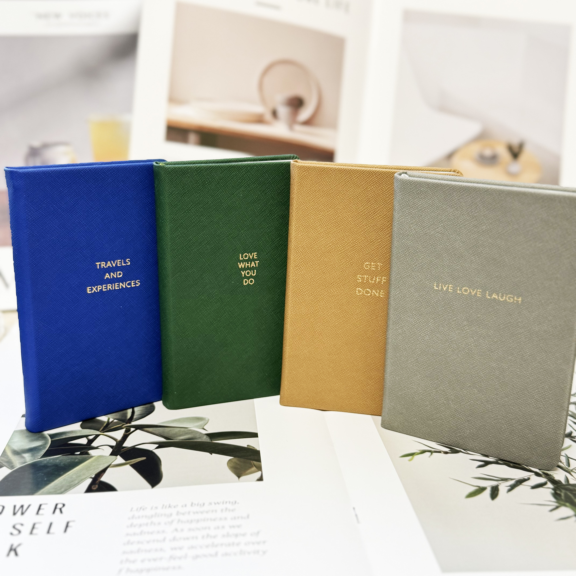 4 Pack A6 Lined Vintage Pocket Notebook, Travel Journals with Hardcovers, 120 Pages Per Pack, 80gsm Paper