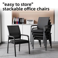 Chaise de bureau empilable en maille avec accoudoirs fixes - Confortable pour les réunions, les jeux et l'usage domestique