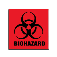Autocollants adhésifs d'avertissement de risque biologique, signe de prudence rouge, symbole de danger, papier imperméable, laboratoires, hôpitaux, usage industriel