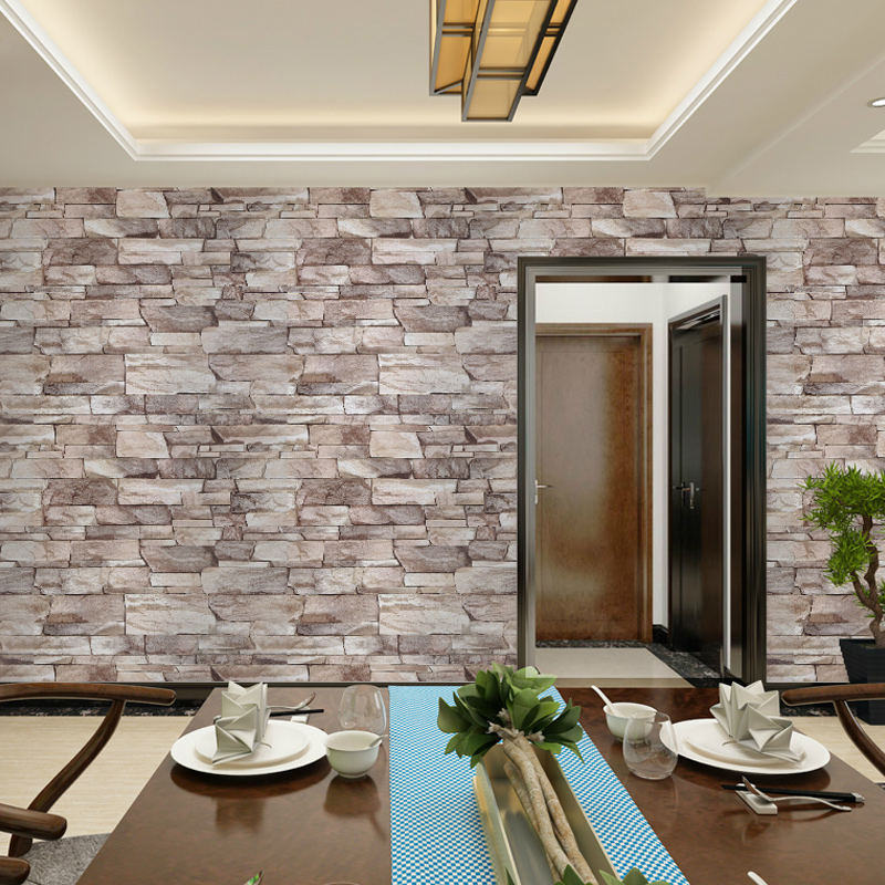 Hot selling Moisture-proof  self-adhesive  3d pvc wallpaper for washroom