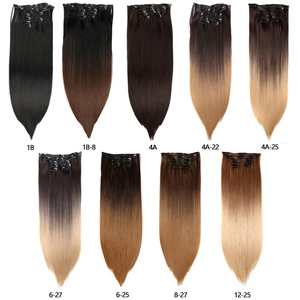 Presa di fabbrica sintetica 6 pezzi Set di <span class=keywords><strong>extension</strong></span> per <span class=keywords><strong>capelli</strong></span> lisci lunghi 22 pollici <span class=keywords><strong>extension</strong></span> per <span class=keywords><strong>capelli</strong></span> marrone <span class=keywords><strong>scuro</strong></span> - Product Image 4