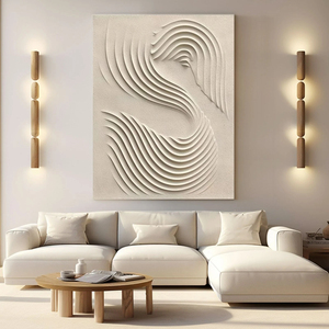 Art mural moderne neutre Wabi Sabi, grand art mural abstrait vertical aux tons terreux, <span class=keywords><strong>peinture</strong></span> sur toile pour la maison et la galerie - Product Image 4