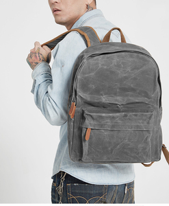 Sac à dos vintage en cuir pour voyage, antivol, résistant à l'eau, décontracté, en toile lavée pour homme - Product Image 4