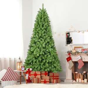 Árbol de Navidad de 6 pies y 39 pulgadas, decoración navideña grande para sala de estar, árbol de PVC blanco de 3 partes con bisagras, decoraciones navideñas para tienda - Product Image 3