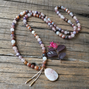 Cuentas de piedra de amatista de Botsuana de 8 mm, colgante de ónix, pulsera de oración, joyería con poder curativo, collar de yoga, accesorios de meditación - Product Image 5