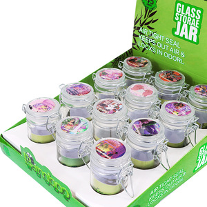 Pot en verre transparent moderne de 82 ml, hermétique, multi-motifs, anti-odeur, pour le stockage, boîte à humidité, humidor - Product Image 3