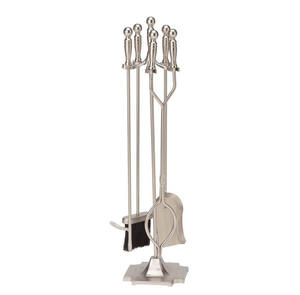 Forma di colore personalizzato più recente maniglia in ferro battuto per esterni stufa a legna <span class=keywords><strong>accessori</strong></span> per camino 4 pezzi oro <span class=keywords><strong>Set</strong></span> di strumenti per la pulizia del camino - Product Image 3