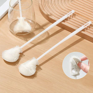 Vente en gros 360. Brosse à biberon rotative à long manche, brosse de nettoyage en silicone pour biberons étroits, ensemble de brosses fourni par l'usine - Product Image 6