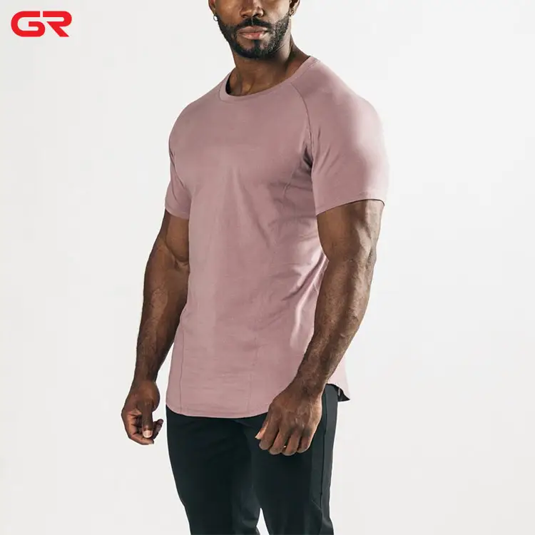 T-shirt de Fitness 95% coton pour hommes, élastique, de haute Performance, avec panneau en maille, extensible, Logo personnalisé pour exercice, 5%