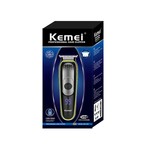 <span class=keywords><strong>Tondeuse</strong></span> à cheveux professionnelle Kemei Km-1257 600mAh à 2 vitesses réglables pour hommes, <span class=keywords><strong>lame</strong></span> auto-affûtante en acier inoxydable, écran LCD, <span class=keywords><strong>tondeuse</strong></span> à barbe, vente en gros - Product Image 5