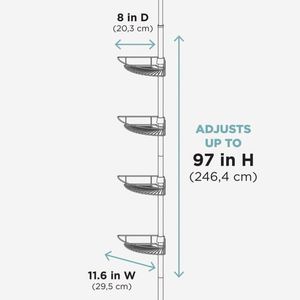 Modern Hot Sale New 4 Tier Metal Bathroom Bathtub Corner Adjustable Storage Organizer Rack Telescopic Shower <b>Shelf</b> - Product Image 3