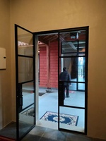 Harga Pabrik Pintu Ayun Ganda Berbingkai Baja Solid Berkualitas Tinggi W37 dengan Desain Kisi-kisi Pintu Prancis