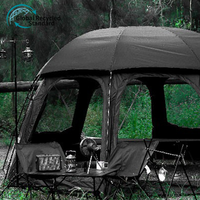 Tente de camping sphérique personnalisée en tissu Oxford, tente dôme étanche avec lucarne et 3 portes, tente familiale extérieure à l'épreuve du soleil