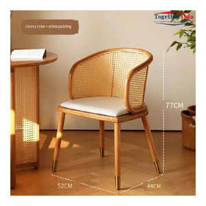 Ensemble table et chaises en rotin tressé pour petits espaces, plateau rond en bois, chaises d'appoint en rotin naturel pour petites salles de séjour - Product Image 6