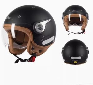 Medio casco unisex Retro Para todas las estaciones para motocicletas, tamaño universal XL con forro de espuma y visera, capacidad retro para motocicleta - Product Image 6