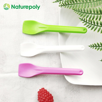 Cuillère à crème glacée biodégradable colorée personnalisée en PLA CPLA amidon de maïs yaourt glacé cuillère à Sundae compostable en plastique cuillère jetable