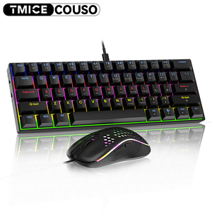 <span class=keywords><strong>Clavier</strong></span> et <span class=keywords><strong>souris</strong></span> mécaniques filaires 61 touches, 7200 DPI, interrupteurs bleus, rétroéclairage LED, combo <span class=keywords><strong>clavier</strong></span>-<span class=keywords><strong>souris</strong></span> pour PC Gamer - Product Image 1