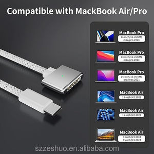 140W Loại C để từ <span class=keywords><strong>3</strong></span> Cáp với nylon áo khoác và bện che chắn Tương thích với MacBook Pro/không khí - Product Image 3
