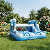 Château gonflable commercial 4x4,5m sur le thème de l'arc-en-ciel avec toboggan pour enfants, château de saut, structure gonflable pour fêtes et locations