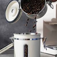 Conteneur de stockage de grains de café en acier inoxydable, ensemble de stockage alimentaire sous vide écologique pour une utilisation en cuisine