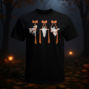 T-shirt de danse aérienne Ghost Aerial Silks, design de costume d'Halloween, noir, coupe unisexe - Product Image 3