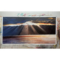 Peinture acrylique originale sur toile grand format, abstraite, vue sur la mer, faite à la main, pour décoration murale moderne, vente en gros personnalisée