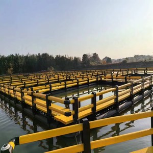 Cage à poissons carrée en HDPE avec plateforme de travail pour l'aquaculture intérieure - Product Image 5