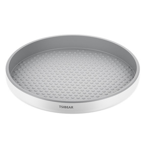 Tsibear Rotating Spice Tray Kitchen Storage Organizer Swivel Seasoning Rack Desktop Condiment <b>Container</b> Nordic Grey Classic - Product Image 5