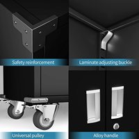 Armoire de rangement de bureau avec roues Garage armoire de classement en acier à outils multicouche armoire à outils robuste mobile