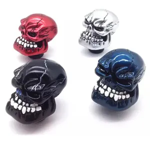 Skull Automatic Gear Shift Knobs Universal Resin Skull Gear Head With Gear Knob Adapter Black White Blue Yellow Red