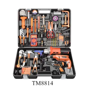Wholesale grinder drill hand case-New Arrival Full Hardware Tools Combo Kit Electric Cordless Drill Hand Power Tools Set For Home