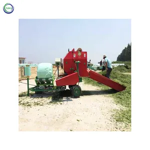 Straw Bale Press Machine Automatic Compress Straw Hay Baler Corn-Silage-Press-Packing-Baling-Machine