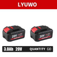 LYUWO Lot de 2 batteries lithium-ion 20V 6.0AH avec indicateur de niveau de charge, compatibles Dayi, pour outils électriques sans fil, perceuses, garantie 1 an