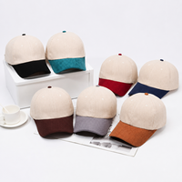 Gorra de Béisbol Clásica Americana de Dos Tonos con Visera Curva, de Pana, con Logotipo Bordado en 3D Personalizado
