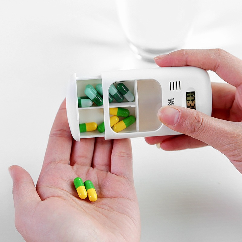 Portable Electronic Pill Organizer Medicine Dispenser Intelligent Timed Medication Reminder Storage Pocket Pill Cases