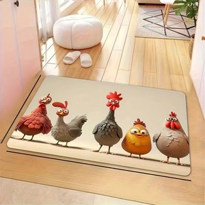 <span class=keywords><strong>Tapis</strong></span> de <span class=keywords><strong>cuisine</strong></span> amusant à motif de poulet - Antidérapant, lavable en machine, pour la décoration de la salle à manger, utilisation intérieure et extérieure, <span class=keywords><strong>tapis</strong></span> de <span class=keywords><strong>cuisine</strong></span> à motif de poulet - Product Image 3