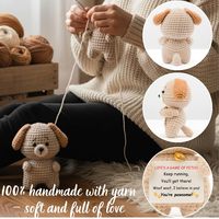 Poupée chiot en laine au crochet, motif dessin animé, exprimant la gratitude, ornements de chien mignons et adorables, clochette au crochet faite à la main