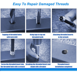 HSS khoan bit thiết lập dây chủ đề chèn Hex chính phá vỡ công cụ nội bộ chủ đề chèn sửa chữa <span class=keywords><strong>Kit</strong></span> OEM hỗ trợ trường hợp khó khăn gói - Product Image 6