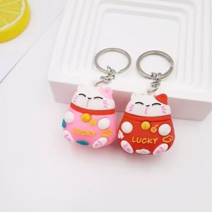 Llavero de Gato de la Suerte Personalizado de Goma PVC 3D Suave con Diseño de Dibujos Animados para Bolsos y Coches, Accesorios para Llaveros - Product Image 6