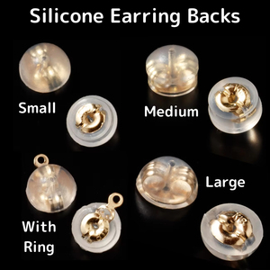 Pendientes de tuerca de silicona japonesa con aplicación suave, reducción del riesgo de alergia, empuje hacia atrás plano, hallazgos y componentes de joyería - Product Image 2