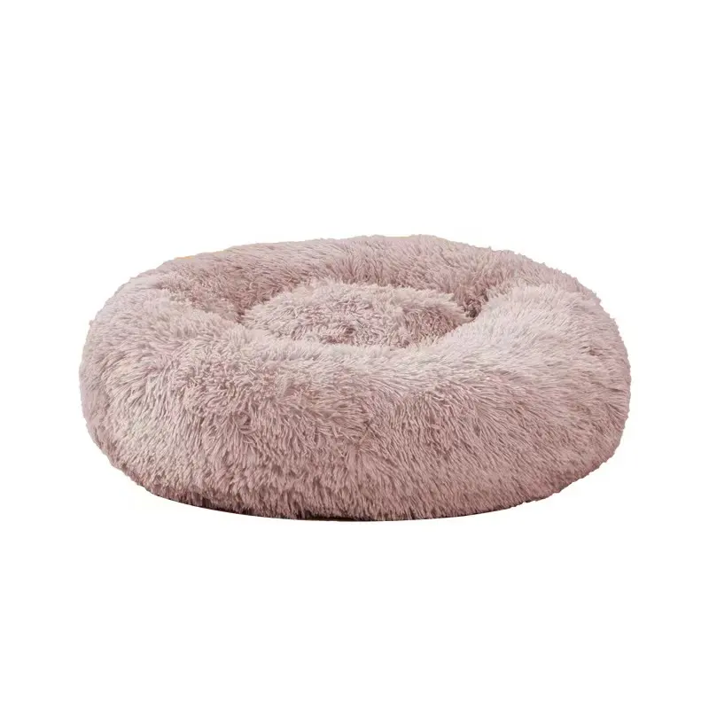 New Style Super Soft Dog Bed Round Washable Plush Fluffy Doughnut Dog Cat House Velvet Mats Sofa Dog Portable Pet Bed