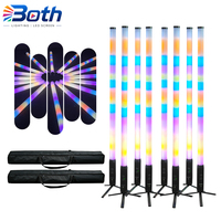 8 projecteurs LED à 360 degrés, étanches IP65, RGBWA 5 en 1, barre de pixels sans fil à batterie, acier inoxydable, contrôle DMX512