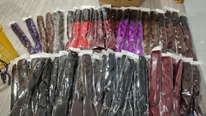 Capelli Sintetici per Treccine <span class=keywords><strong>Africane</strong></span> da 24 Pollici, Resistenti alle Alte Temperature, 100g, Coda di Cavallo Grande Colorata, Facili da Applicare Senza Colla - Product Image 2