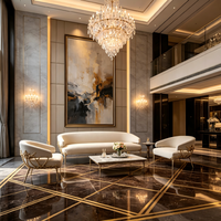 Luxuriöses Cremeweißes Sofa mit Vergoldeten Künstlerischen Beinen Modernes Luxus-Wohnzimmersofa Komfortables Dreisitzer-Sofa