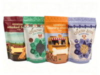 Sachet d'emballage personnalisé pour aliments lyophilisés pour chiens et chats, qualité alimentaire, avec fermeture éclair réutilisable et fenêtre transparente, 250g 500g