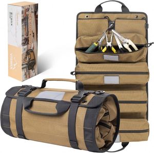 Muestra gratuita: Bolsa enrollable con cremallera para herramientas, 5 bolsillos, organizador de herramientas de lona, bolsa enrollable portátil para herramientas - Product Image 2