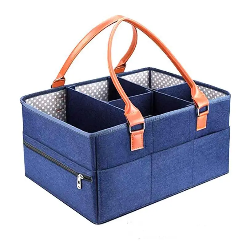 Individuelle Windelbeutel luxus Designer veganes Leder 5 in 1 Filz Reisebett Mami Baby Windelbeutel