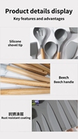 Offre Spéciale : Ensemble de 19 Ustensiles de Cuisine en Silicone Sans BPA avec Manche en Bois et Récipient de Rangement pour la Pâtisserie