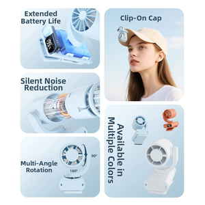 Mini ventilateur rechargeable à clipser pour le cou, pour poussette, sac à dos, <span class=keywords><strong>vélo</strong></span>, ceinture, voyage en plein air, ventilateur silencieux et compact - Product Image 3