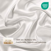 Top Grade 4 pièces 6A + ensembles de literie de luxe 100% feuille de soie de mûrier naturel Ultra doux Durable 1 drap housse 1 drap plat 2 oreiller
